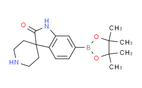 CAS No. 1384162-44-0, 6-(4,4,5,5-Tetramethyl-1,3,2-dioxaborolan-2-yl)spiro[indoline-3,4'-piperidin]-2-one