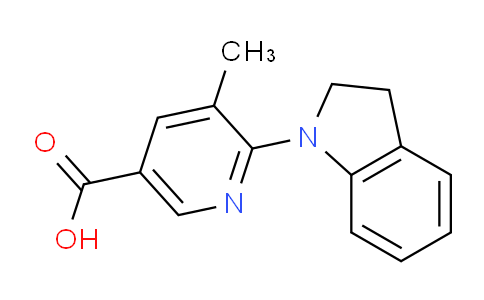 CAS No. 1355189-96-6, 6-(Indolin-1-yl)-5-methylnicotinic acid