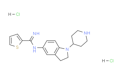 CAS No. 1063409-17-5, N-(1-(Piperidin-4-yl)indolin-5-yl)thiophene-2-carboximidamide dihydrochloride