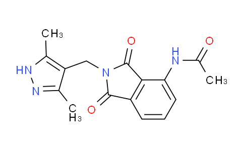 CAS No. 50699-20-2, N-(2-((3,5-Dimethyl-1H-pyrazol-4-yl)methyl)-1,3-dioxoisoindolin-4-yl)acetamide
