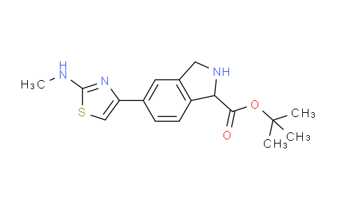 CAS No. 1086398-08-4, tert-Butyl 5-(2-(methylamino)thiazol-4-yl)isoindoline-1-carboxylate