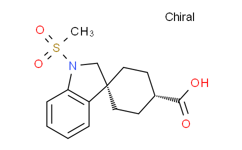 CAS No. 268538-56-3, trans-1'-(Methylsulfonyl)spiro[cyclohexane-1,3'-indoline]-4-carboxylic acid