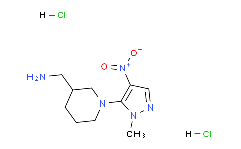 CAS No. 1363404-71-0, (1-(1-Methyl-4-nitro-1H-pyrazol-5-yl)piperidin-3-yl)methanamine dihydrochloride