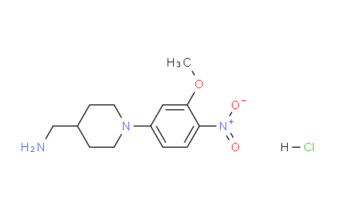 CAS No. 1417793-80-6, (1-(3-Methoxy-4-nitrophenyl)piperidin-4-yl)methanamine hydrochloride