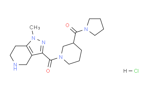 CAS No. 1160245-36-2, (1-Methyl-4,5,6,7-tetrahydro-1H-pyrazolo[4,3-c]pyridin-3-yl)(3-(pyrrolidine-1-carbonyl)piperidin-1-yl)methanone hydrochloride