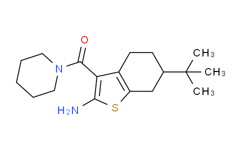CAS No. 590353-65-4, (2-Amino-6-(tert-butyl)-4,5,6,7-tetrahydrobenzo[b]thiophen-3-yl)(piperidin-1-yl)methanone
