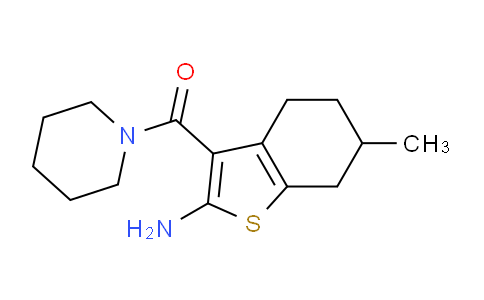 CAS No. 512826-70-9, (2-Amino-6-methyl-4,5,6,7-tetrahydrobenzo[b]thiophen-3-yl)(piperidin-1-yl)methanone