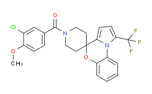 CAS No. 1433633-45-4, (3-Chloro-4-methoxyphenyl)(1-(trifluoromethyl)spiro[benzo[b]pyrrolo[1,2-d][1,4]oxazine-4,4'-piperidin]-1'-yl)methanone