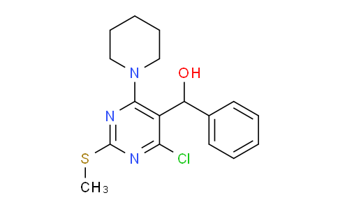 CAS No. 1393456-97-7, (4-Chloro-2-(methylthio)-6-(piperidin-1-yl)pyrimidin-5-yl)(phenyl)methanol