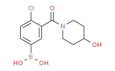 CAS No. 1704080-30-7, (4-chloro-3-(4-hydroxypiperidine-1-carbonyl)phenyl)boronic acid