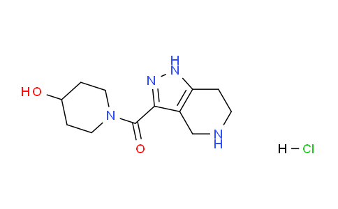 CAS No. 1220033-85-1, (4-Hydroxypiperidin-1-yl)(4,5,6,7-tetrahydro-1H-pyrazolo[4,3-c]pyridin-3-yl)methanone hydrochloride