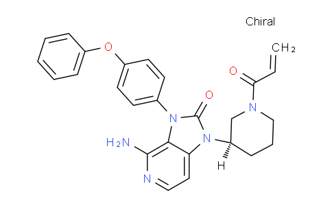 CAS No. 1971920-73-6, (R)-1-(1-Acryloylpiperidin-3-yl)-4-amino-3-(4-phenoxyphenyl)-1H-imidazo[4,5-c]pyridin-2(3H)-one