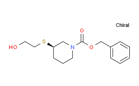 CAS No. 1353993-13-1, (R)-Benzyl 3-((2-hydroxyethyl)thio)piperidine-1-carboxylate
