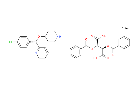 CAS No. 210095-59-3, (S)-2-((4-Chlorophenyl)(piperidin-4-yloxy)methyl)pyridine (2R,3R)-2,3-bis(benzoyloxy)succinate