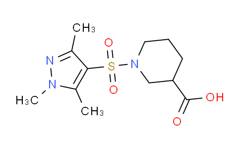 CAS No. 899703-32-3, 1-((1,3,5-Trimethyl-1H-pyrazol-4-yl)sulfonyl)piperidine-3-carboxylic acid