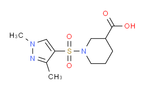CAS No. 956352-22-0, 1-((1,3-Dimethyl-1H-pyrazol-4-yl)sulfonyl)piperidine-3-carboxylic acid