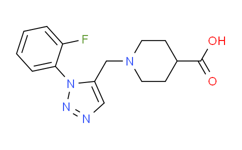 CAS No. 1400540-11-5, 1-((1-(2-Fluorophenyl)-1H-1,2,3-triazol-5-yl)methyl)piperidine-4-carboxylic acid