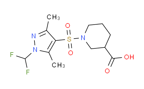 CAS No. 956935-30-1, 1-((1-(Difluoromethyl)-3,5-dimethyl-1H-pyrazol-4-yl)sulfonyl)piperidine-3-carboxylic acid