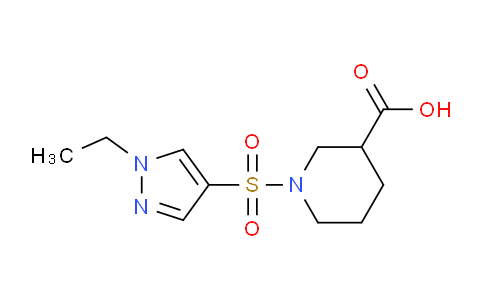 CAS No. 957477-71-3, 1-((1-Ethyl-1H-pyrazol-4-yl)sulfonyl)piperidine-3-carboxylic acid