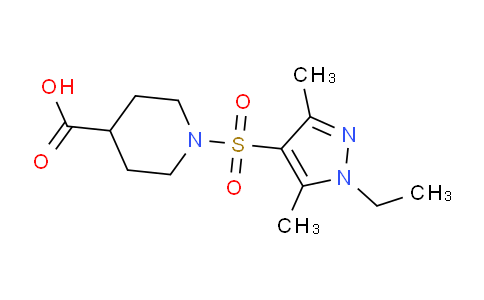 CAS No. 925200-03-9, 1-((1-Ethyl-3,5-dimethyl-1H-pyrazol-4-yl)sulfonyl)piperidine-4-carboxylic acid