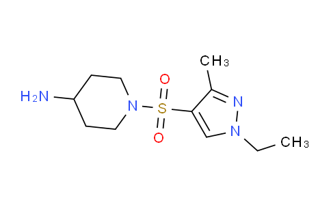 CAS No. 1018996-09-2, 1-((1-Ethyl-3-methyl-1H-pyrazol-4-yl)sulfonyl)piperidin-4-amine