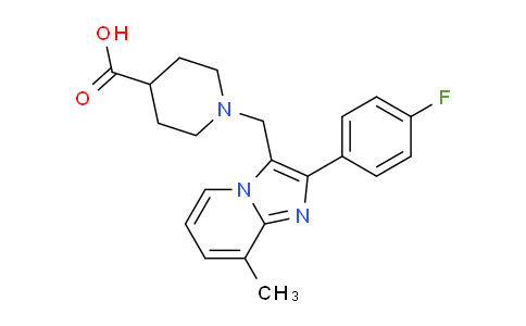 CAS No. 727977-66-4, 1-((2-(4-Fluorophenyl)-8-methylimidazo[1,2-a]pyridin-3-yl)methyl)piperidine-4-carboxylic acid