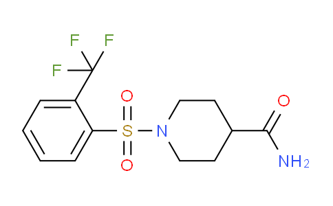 CAS No. 878909-79-6, 1-((2-(Trifluoromethyl)phenyl)sulfonyl)piperidine-4-carboxamide