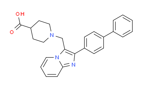 CAS No. 881040-45-5, 1-((2-([1,1'-Biphenyl]-4-yl)imidazo[1,2-a]pyridin-3-yl)methyl)piperidine-4-carboxylic acid