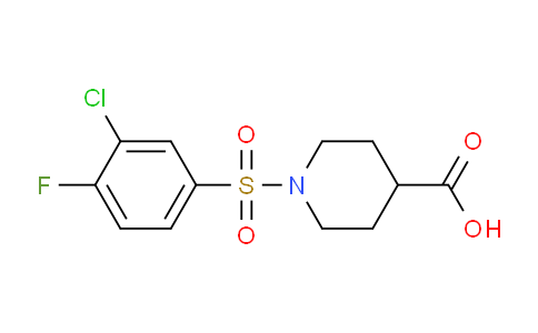 CAS No. 869472-74-2, 1-((3-Chloro-4-fluorophenyl)sulfonyl)piperidine-4-carboxylic acid