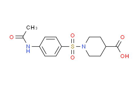 CAS No. 314744-44-0, 1-((4-Acetamidophenyl)sulfonyl)piperidine-4-carboxylic acid
