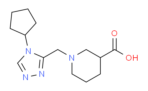 CAS No. 1707566-54-8, 1-((4-Cyclopentyl-4H-1,2,4-triazol-3-yl)methyl)piperidine-3-carboxylic acid