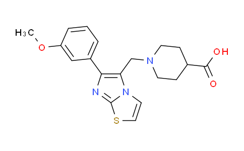 CAS No. 728916-94-7, 1-((6-(3-Methoxyphenyl)imidazo[2,1-b]thiazol-5-yl)methyl)piperidine-4-carboxylic acid