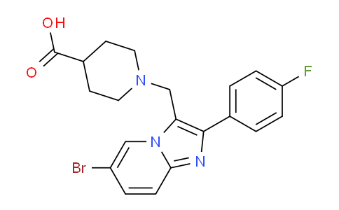 CAS No. 728916-77-6, 1-((6-Bromo-2-(4-fluorophenyl)imidazo[1,2-a]pyridin-3-yl)methyl)piperidine-4-carboxylic acid
