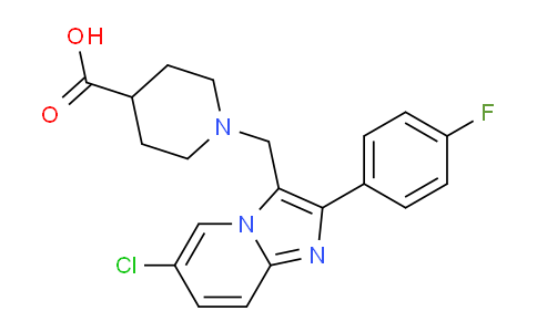 CAS No. 728916-56-1, 1-((6-Chloro-2-(4-fluorophenyl)imidazo[1,2-a]pyridin-3-yl)methyl)piperidine-4-carboxylic acid