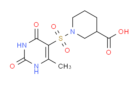 CAS No. 697258-18-7, 1-((6-Methyl-2,4-dioxo-1,2,3,4-tetrahydropyrimidin-5-yl)sulfonyl)piperidine-3-carboxylic acid