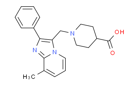 CAS No. 727977-57-3, 1-((8-Methyl-2-phenylimidazo[1,2-a]pyridin-3-yl)methyl)piperidine-4-carboxylic acid