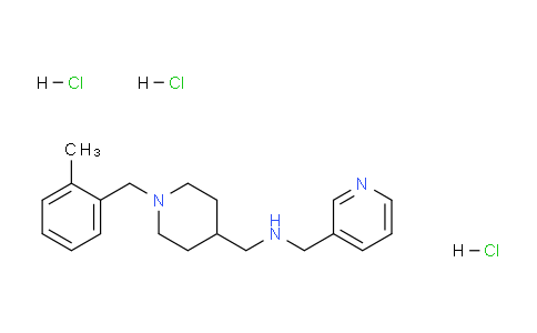 CAS No. 1185303-72-3, 1-(1-(2-Methylbenzyl)piperidin-4-yl)-N-(pyridin-3-ylmethyl)methanamine trihydrochloride