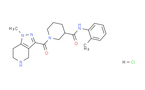 CAS No. 1160245-33-9, 1-(1-Methyl-4,5,6,7-tetrahydro-1H-pyrazolo[4,3-c]pyridine-3-carbonyl)-N-(o-tolyl)piperidine-3-carboxamide hydrochloride