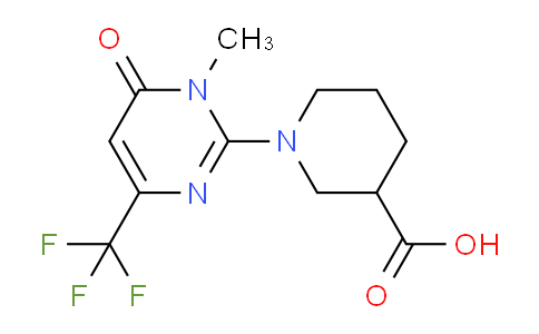 CAS No. 1707372-75-5, 1-(1-Methyl-6-oxo-4-(trifluoromethyl)-1,6-dihydropyrimidin-2-yl)piperidine-3-carboxylic acid