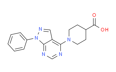CAS No. 932162-77-1, 1-(1-Phenyl-1H-pyrazolo[3,4-d]pyrimidin-4-yl)piperidine-4-carboxylic acid