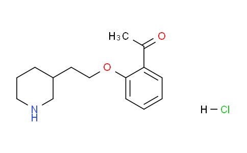 CAS No. 1220034-21-8, 1-(2-(2-(Piperidin-3-yl)ethoxy)phenyl)ethanone hydrochloride