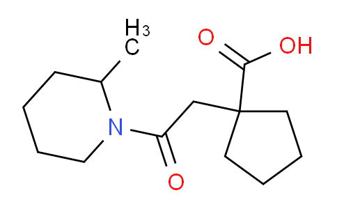 CAS No. 1155462-44-4, 1-(2-(2-Methylpiperidin-1-yl)-2-oxoethyl)cyclopentanecarboxylic acid