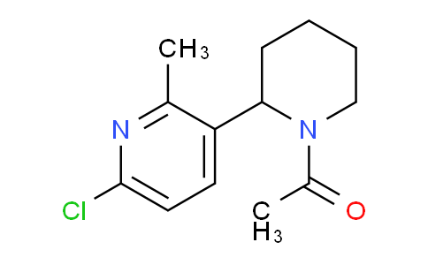 CAS No. 1352519-94-8, 1-(2-(6-Chloro-2-methylpyridin-3-yl)piperidin-1-yl)ethanone