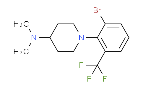 CAS No. 1713160-28-1, 1-(2-Bromo-6-(trifluoromethyl)phenyl)-N,N-dimethylpiperidin-4-amine