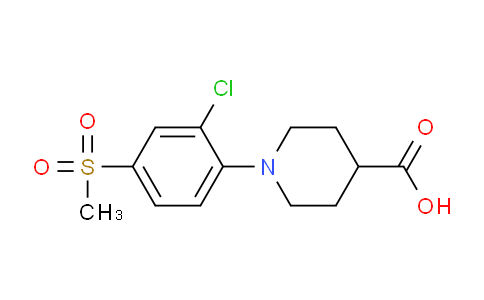 CAS No. 942474-34-2, 1-(2-Chloro-4-(methylsulfonyl)phenyl)piperidine-4-carboxylic acid