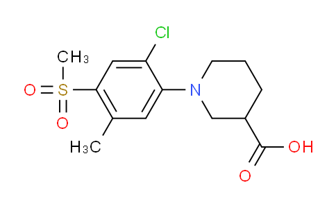 CAS No. 942474-28-4, 1-(2-Chloro-5-methyl-4-(methylsulfonyl)phenyl)piperidine-3-carboxylic acid