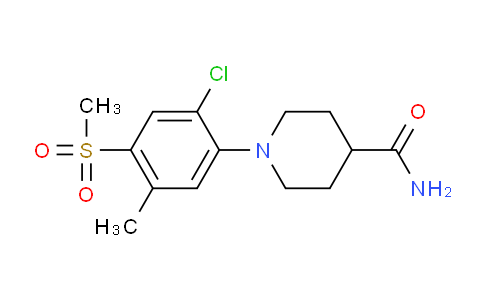 CAS No. 942474-57-9, 1-(2-Chloro-5-methyl-4-(methylsulfonyl)phenyl)piperidine-4-carboxamide