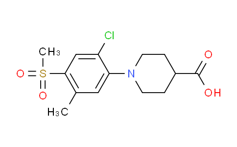 CAS No. 942474-74-0, 1-(2-Chloro-5-methyl-4-(methylsulfonyl)phenyl)piperidine-4-carboxylic acid