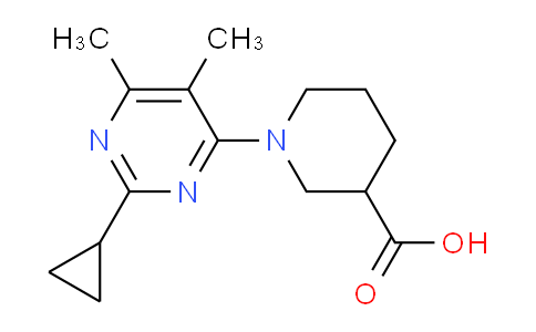 CAS No. 1707594-70-4, 1-(2-Cyclopropyl-5,6-dimethylpyrimidin-4-yl)piperidine-3-carboxylic acid