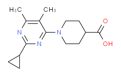 CAS No. 1707735-30-5, 1-(2-Cyclopropyl-5,6-dimethylpyrimidin-4-yl)piperidine-4-carboxylic acid